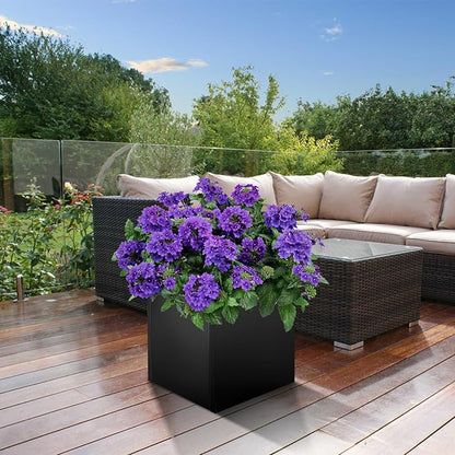 Square Metal Planter Box 24"x24"x25", Heavy Duty Galvanized Steel Planter Frost Proof Rust Resistant for Indoor Outdoor Patio Porch Commercial Residential