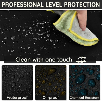 Thicker Rubber Apron, Extra Long Adjustable Apron, Heavy Duty Oil&Chemical Resistant Waterproof Work Aprons