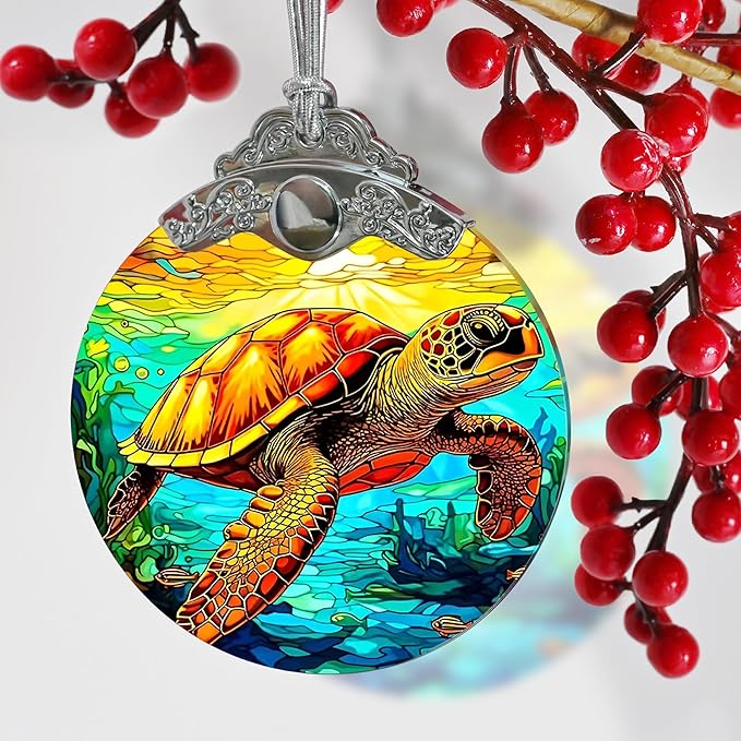 Sea Turtle Ornament - Christmas Keepsake & Stocking Stuffer - Turtle Gift