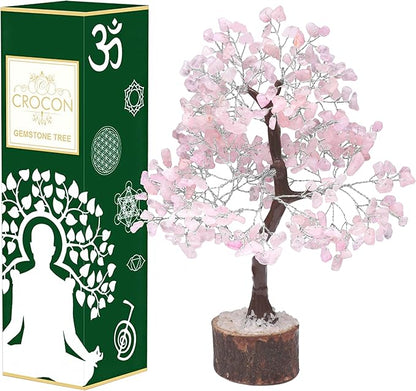 Rose Quartz Crystal Tree Home Decor and Pink Room Decor, Healing crystals Chakra Tree of Life Birthday Gifts for Women Mom Her Sister House warming Gifts New Home Spiritual Presents womens Gift