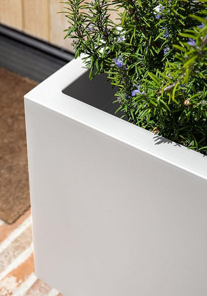 Veradek Block Series Cube Plastic Planter - Large Square Planter for Indoor or Outdoor Patio/Garden | Durable All-Weather Use with Drainage Holes | Modern Décor for Tall Plants, Trees, Flowers