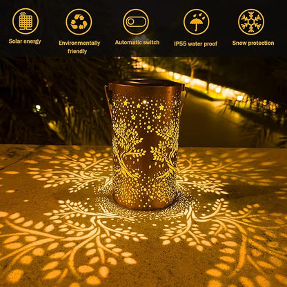 Tree of Life Solar Lanterns Outdoor Waterproof, Birthday Gifts for Women Mom Grandma, Hanging Solar Lights for Yard, Patio, Porch, Garden Decor, Christmas Gifts for Her/Him