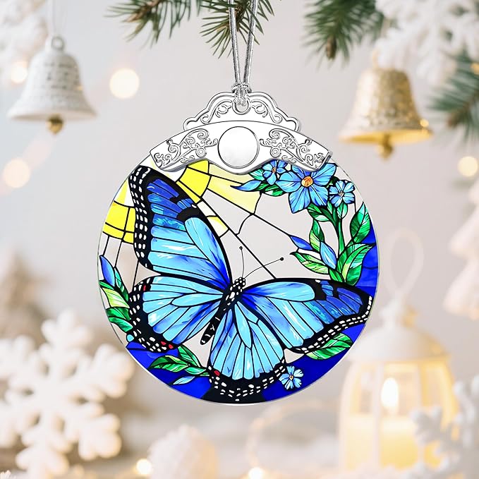 Butterfly Christmas Ornaments: Christmas Tree Ornaments, Holiday Decor for Butterfly Lover, Stocking Stuffers, Gift Ideas, Housewarming Gift, Xmas Gifts & Gifts for Women, Friends and Neighbors