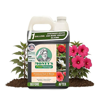 PlantVantage Root & Bloom Fertilizer - Concentrated Liquid Fertilizer for Strong Roots and Big Blooms - Bloom Plant Food for Trees, Shrubs, Flowers and Vegetables - Ideal Soil and Foliar Spray - 1 Gal