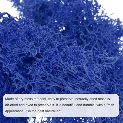 MECCANIXITY 3.5 OZ Moss Fake Craft Moss Artificial Moss Natural Preserved Moss for Craft Arts Floral DIY Project Wall Wedding Garden Patio Table Terrariums Decoration(Dark Blue)