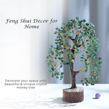 PYOR Green Aventurine, Crystal Tree of Life, Green Aventurine Crystal, Feng Shui Decor for Home, Bonsai Tree, Green Office Decor Women, Crystals and Stones, Meditation Accessories