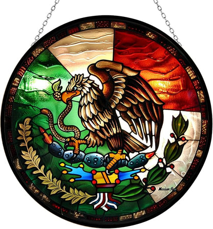 Customized Mexico Suncatcher Stained Glass Window Hangings Sun Catchers Colorful Ornament Gifts for Women Mom Wife Halloween Christmas Housewarming