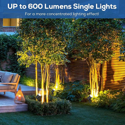 ZYAN Die-Cast Aluminum Landscape Spotlights, 6W 600LM 2700K Warm White, Low Voltage IP65 Waterproof Outdoor Landscape Lighting for Garden Yard Path, 4 Pack