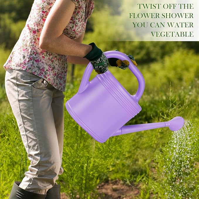 2 Gallon Watering Can for Indoor Plants, Garden Watering Cans for Outdoor Plant House Flower, Modern Plant Watering Can Large Long Spout with Sprinkler Head
