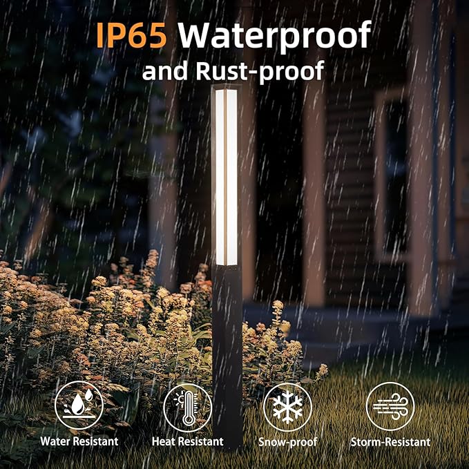 Outdoor Landscape Path Lights, 3000K Warm Pathway Lighting (98 Inches)