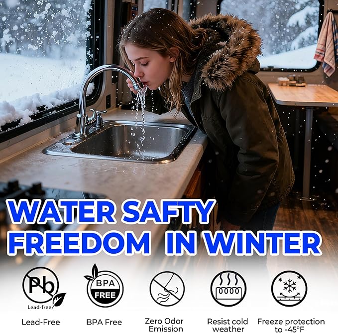 75FT Heated Water Hose for RV, 45F Antifreeze, Drinking, Garden, RV Accessory, Auto Accessory