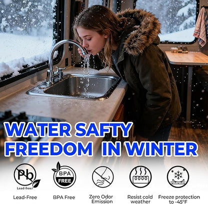 50FT Heated Water Hose for RV,-45 ℉ Antifreeze Heated Drinking Garden Water Hose，Electrically Heated Garden Hoses, Rv Accessories，Rv，Rv Water Hose (50FT-2)