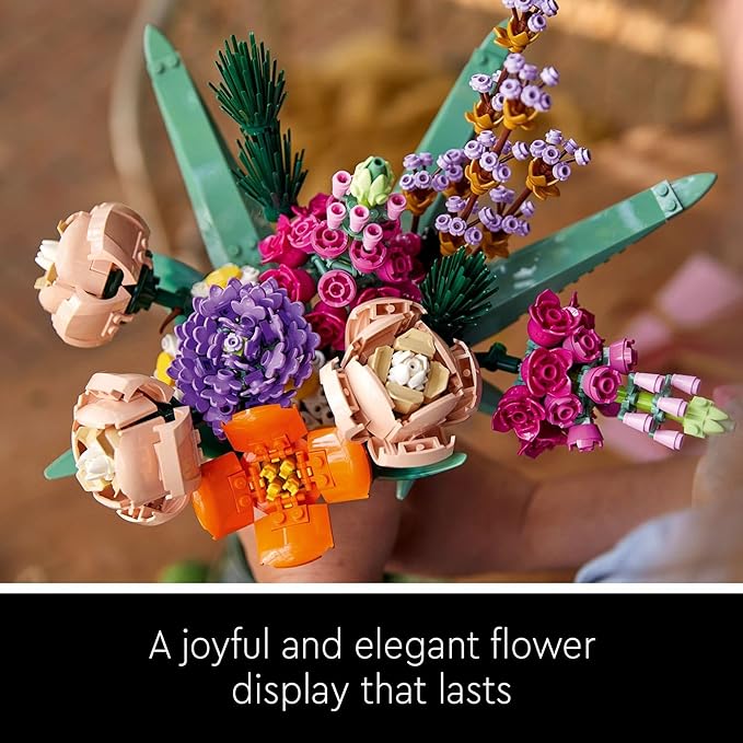 LEGO Botanicals Flower Bouquet Building Set - Artificial Flowers for Decoration for Home and Display, Ages 18+ - Small Fake Flowers for Table, Desk, Office - Gift for Birthdays - 10280