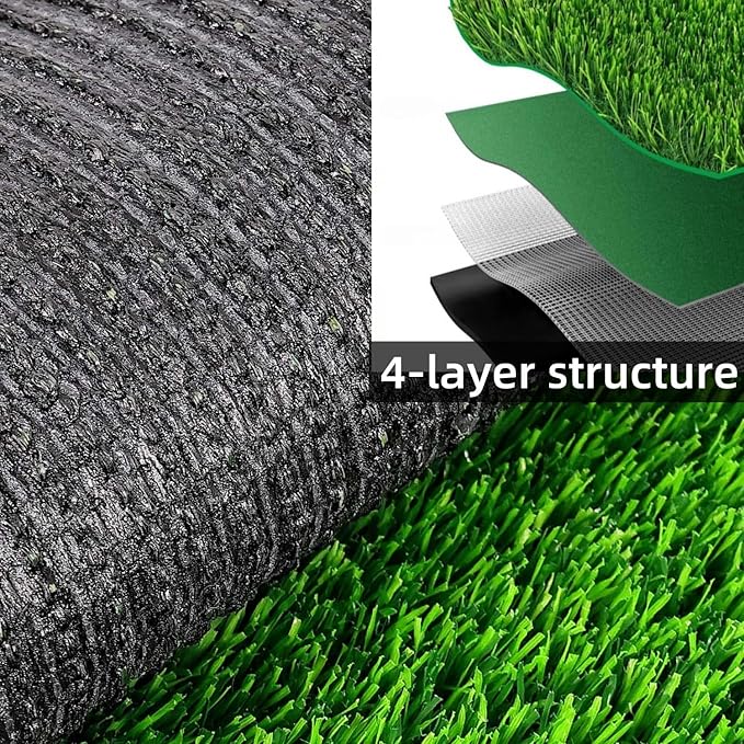 Artificial Grass Rug 13 ft x 40 ft, Synthetic Fake Grass Turf Mat for Indoor Outdoor Garden Home Decor, 0.8" Pile Height