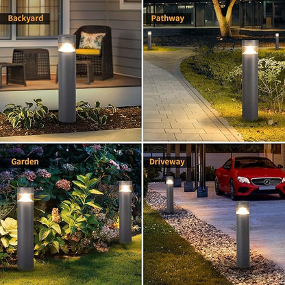 Outdoor Pathway Light, 32 in IP65 Waterproof Driveway Lights, 3000K led Landscape Lighting Outside，620LM Path Lights, 120V Hard Large Bollard Lamp for Garden Yard Patio Lawn Walkway Decor
