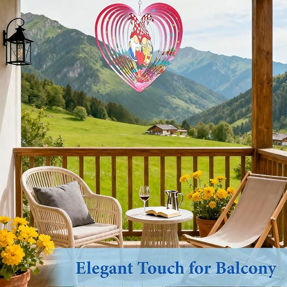 Gnome Wind Spinners Outdoor, Gnome Gifts for Women Men Wife Mom Dad Husband, Hanging Wind Spinners for Christmas Thanksgiving, 12 inch Outdoor Indoor Hanging Ornament for Garden Porch Lawn