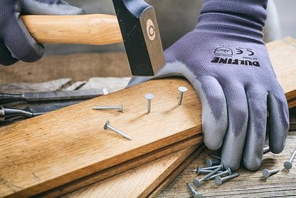 Safety Work Gloves PU Coated-12 Pairs,Grey Seamless Knit Glove with Polyurethane Coated Smooth Grip on Palm & Fingers, for Men and Women, Ideal for General Duty Work (Small)
