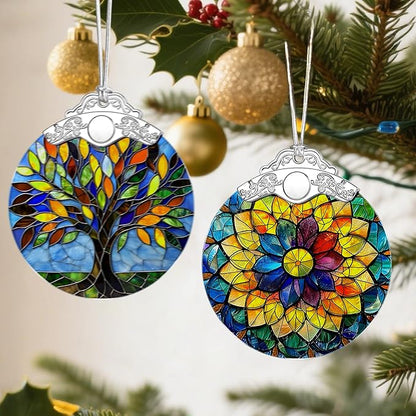 Rainbow Mandala Christmas Ornaments: Christmas Tree Ornaments, Holiday Decor, Stocking Stuffers, Gift Ideas, Xmas Gifts & Spiritual Gifts for Her