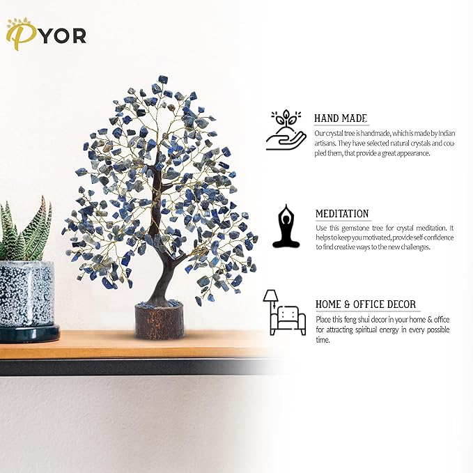 PYOR Lapis Lazuli Tree, Gemstones, Feng Shui Tree, Home Decor, Meditation Accessories, Lapis Lazuli, Healing Stones, Home Gift, Office Desk Decor, House Warming Gifts