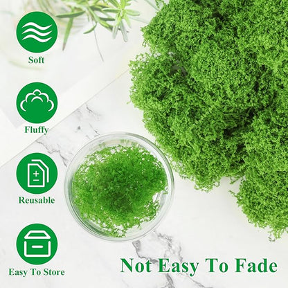 Anglekai 5.3 oz Artificial Moss for Crafts, Decorative Artificial Fake Green Moss for Plants Indoor(150 g) (5.3, Ounces)