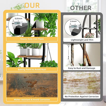 Plant Stand Indoor with Grow Lights: Large Plant Shelf for Multiple Plants, 2 Pack Plant Racks 7 Tiered, Lighted Corner Flower Stands Half Moon, Black Plant Holders Indoor Tall for Living Room Patio