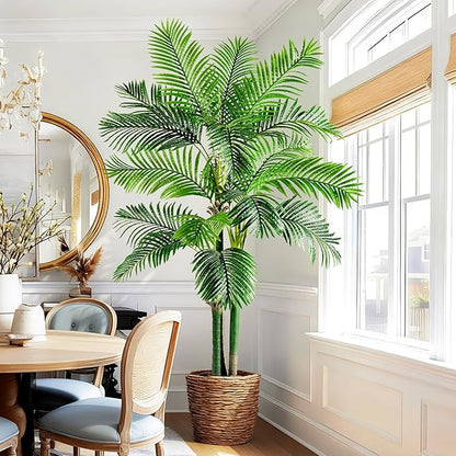 Big Faux Tropical Trees Tall Artificial Palm Tree Indoor Outdoor Realistic Floor Plants Large Fake Plant for Home Living Room Office Decor Porch Outside Patio arboles para Modern Farmhouse decoracion