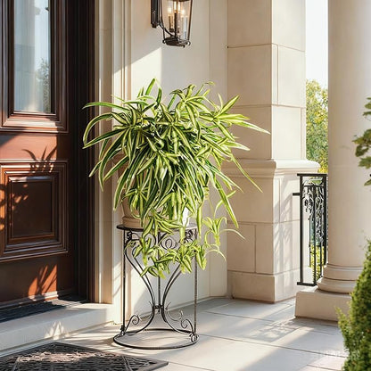 2 Pcs Artificial Spider Hanging Plant Artificial Bracketplant Chlorophytum Fake Greenery for Outdoor Porch Patio Window Shelf Office Garden Home Decor (Yellow)