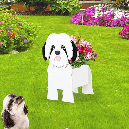 Shih Tzu Dog Planter Plant Pots,Cute Dog Flower Planter,Gifts for Pet Lovers,Unique Animal Plant Pots,Office,Indoor Outdoor Garden Decor(9.45 * 8.97 * 13.5in)