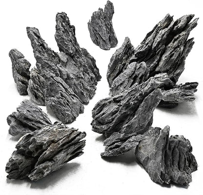 Unocho Aquarium Rocks Natural Seiryu Stone 20lb Aquascaping Rocks for Fish Tank Aquarium Landscaping Decoration Paludarium Amphibian Enclosures(3-10 Inches)