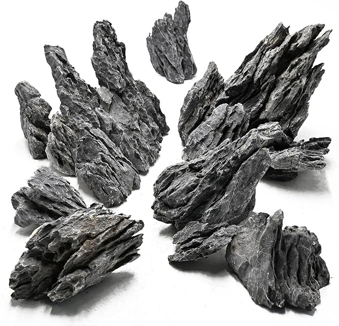 Unocho Seiryu Rock Aquarium Stones 11lb Natural Dragon Stone for Aquascaping Fish Tank Aquarium Landscaping Model Tank Decoration Miniature Fairy Garden(3-8 Inches)