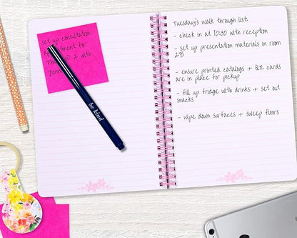 Steel Mill & Co Cute Floral Mini Spiral Notebook, 8.25" x 6.25" Journal with Durable Hardcover and 160 Lined Pages, Summer Garden