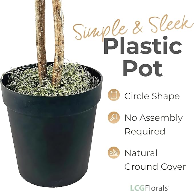 3.2ft Artificial Fiddle Leaf Fig Tree - Real Wood Trunk, Preassembled, No Maintenance Indoor Faux Plant in Black Pot - Living Room, Home & Office Decor