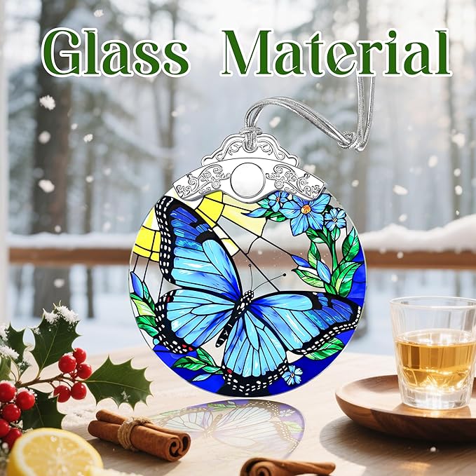 Butterfly Christmas Ornaments: Christmas Tree Ornaments, Holiday Decor for Butterfly Lover, Stocking Stuffers, Gift Ideas, Housewarming Gift, Xmas Gifts & Gifts for Women, Friends and Neighbors