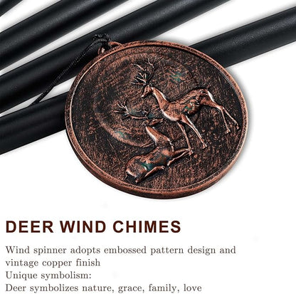 Wind Chimes for Outside, Vintage Deer Deep Tone Wind Chime Outdoor Clearance, Patio Porch Balcony Decoration, Garden Hanging Decor Gifts for Women Mom Grandma (34" Deer)