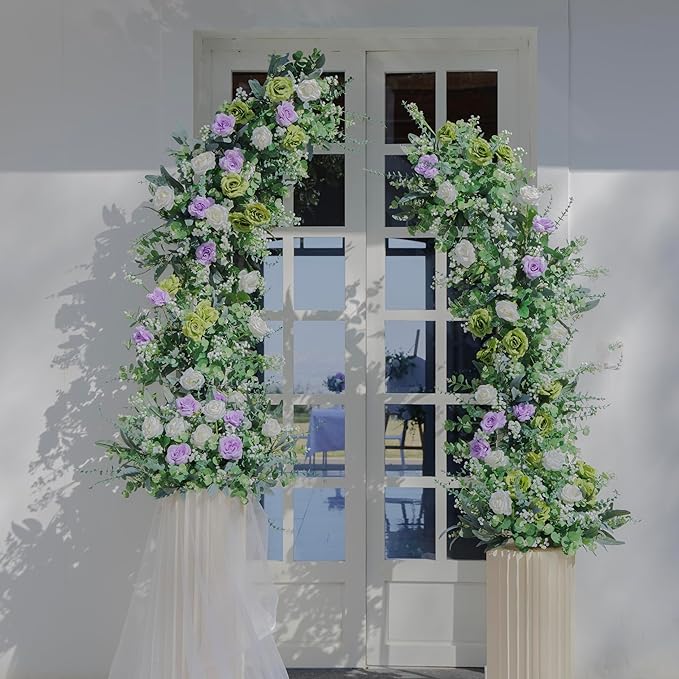 QGHPY 120 Pcs 4 Kinds Mixed Eucalyptus Leaves and Eucalyptus Greenery Stem, Artificial Baby Breath Bulk and Greenery Stems for Weddings, DIY Floral Arrangements and Home Decor.