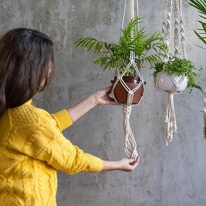 LEISURE ARTS Macrame Kit Mini Planter Set, DIY Plant Hanger Kit for Adults Beginners