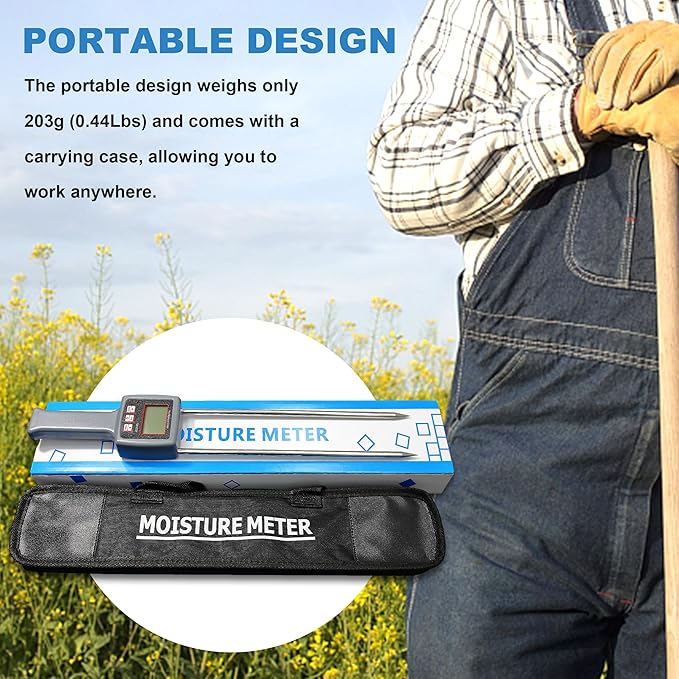 Portable Hay Moisture Meter for Alfalfa, Leymus Chinensis, Orchard Grass, Pennisetum Gydridum, Guinea Grass, Clover, Soapwort, Wheat Straw and other Hays