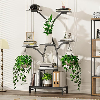 Plant Stand Indoor with Grow Lights - 7 Tiered Metal Corner Shelf for Multiple Plants, 62" Corner Plant Stand for Indoor Plants, Tree-Shaped Plant Rack for Home, Living Room, Office & Patio Decor
