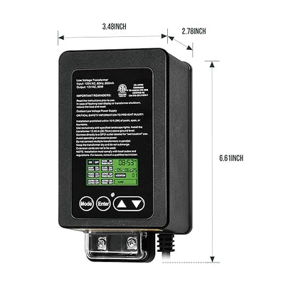 GKOLED 60W Low Voltage Landscape Transformer, Outdoor Landscape Lighting Transformer with Photocell Sensor and Timer, 120V AC to 12V AC for LED Lights, Weatherproof, Heavy-Duty, ETL Listed