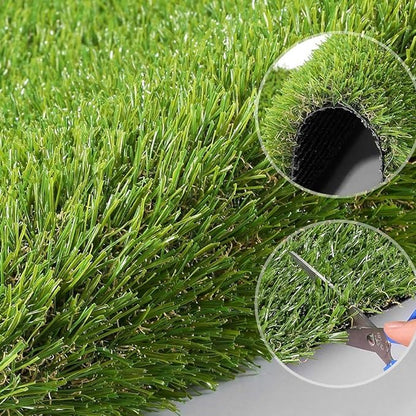 Artificial Grass Lawn Turf 0.8inch Realistic Synthetic Grass Mat, 14FTX27FT Indoor Outdoor Garden Lawn Landscape for Pets,Fake Faux Grass Rug with Drainage Holes