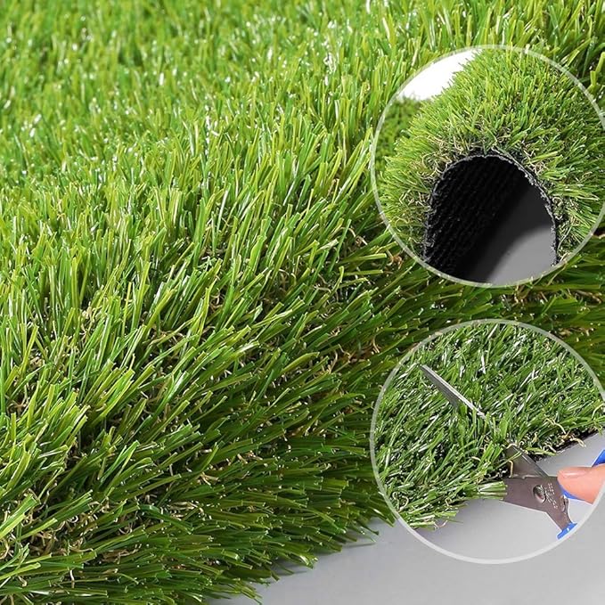Artificial Grass Lawn Turf 0.8inch Realistic Synthetic Grass Mat, 15FTX33FT Indoor Outdoor Garden Lawn Landscape for Pets,Fake Faux Grass Rug with Drainage Holes