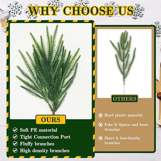 12 Bundles Artificial Plants Outdoor Faux Plants Boston Fern Summer Decor Fake Plants UV Resistant Plastic Greenery Shrubs Artificial Fake Flowers Outside Indoor for Spring Home Gardens