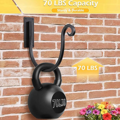 Hose Holder Wall Mount （Metal/8-Inch） Heavy-Duty Garden Hose Hanger Outdoor, Hand-Forged Hose Rack Mount