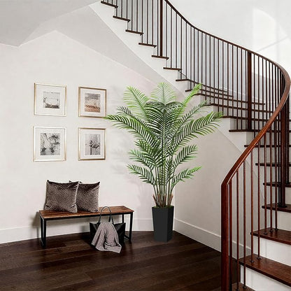 6FT Tall Fake Tree Artificial Palm Plant with Black Planter – Faux Indoor Plants Tree Decor for Home Office Living Room Corner