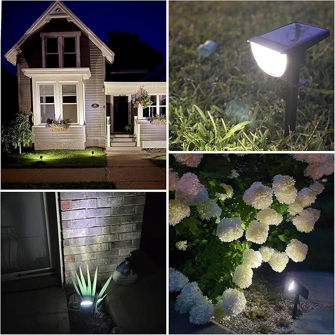Solar Lights Outdoor Waterproof IP65, 76 LED 3 Lighting Modes Solar Spot Lights Outdoor Yard Garden Landscape Pathway (Cool White, 4 Pack)