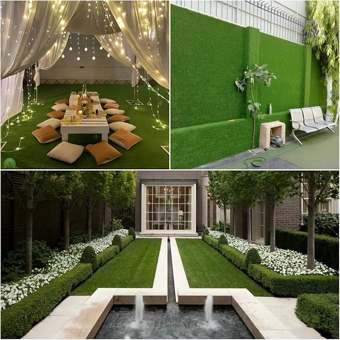 Artificial Grass Rug 6 ft x 76 ft, Synthetic Fake Grass Turf Mat for Indoor Outdoor Garden Home Decor, 0.8" Pile Height