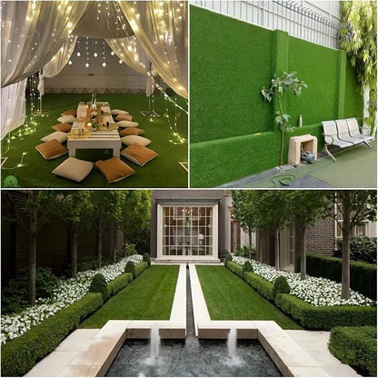 Artificial Grass Rug 7 ft x 36 ft, Synthetic Fake Grass Turf Mat for Indoor Outdoor Garden Home Decor, 0.8" Pile Height