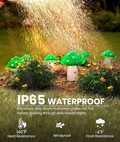 Upgraded Solar Mushroom Lights Outdoor, 9 Pack Garden Stake Light with 8 Lighting Modes, IP65 Waterproof Solar Pathway Fairy Decor for Yard/Flower Bed/Patio/Landscape/Backyard, Christmas Gift, 30 FT
