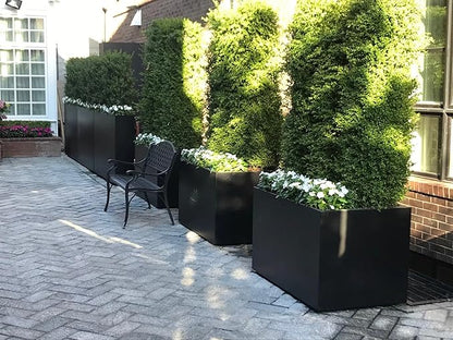 Plantercraft Powder-Coated Aluminum Planter Box - Rectangle - Metal All Weather | Indoor Outdoor | Made in USA | Fully Assembled