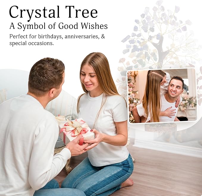 Rose Quartz Tree, Rose Quarts Tree - Crystal Decor - Quartz Money Tree, Original Feng Shui Tree - Crystals Decor - Home Decorations for Living Room - Tree of Life Decor